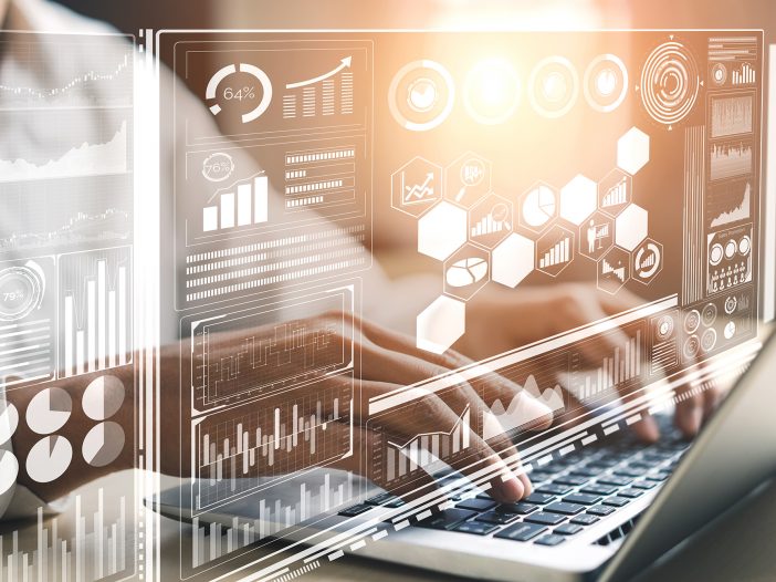 Technology concept with computers IT consulting concept
